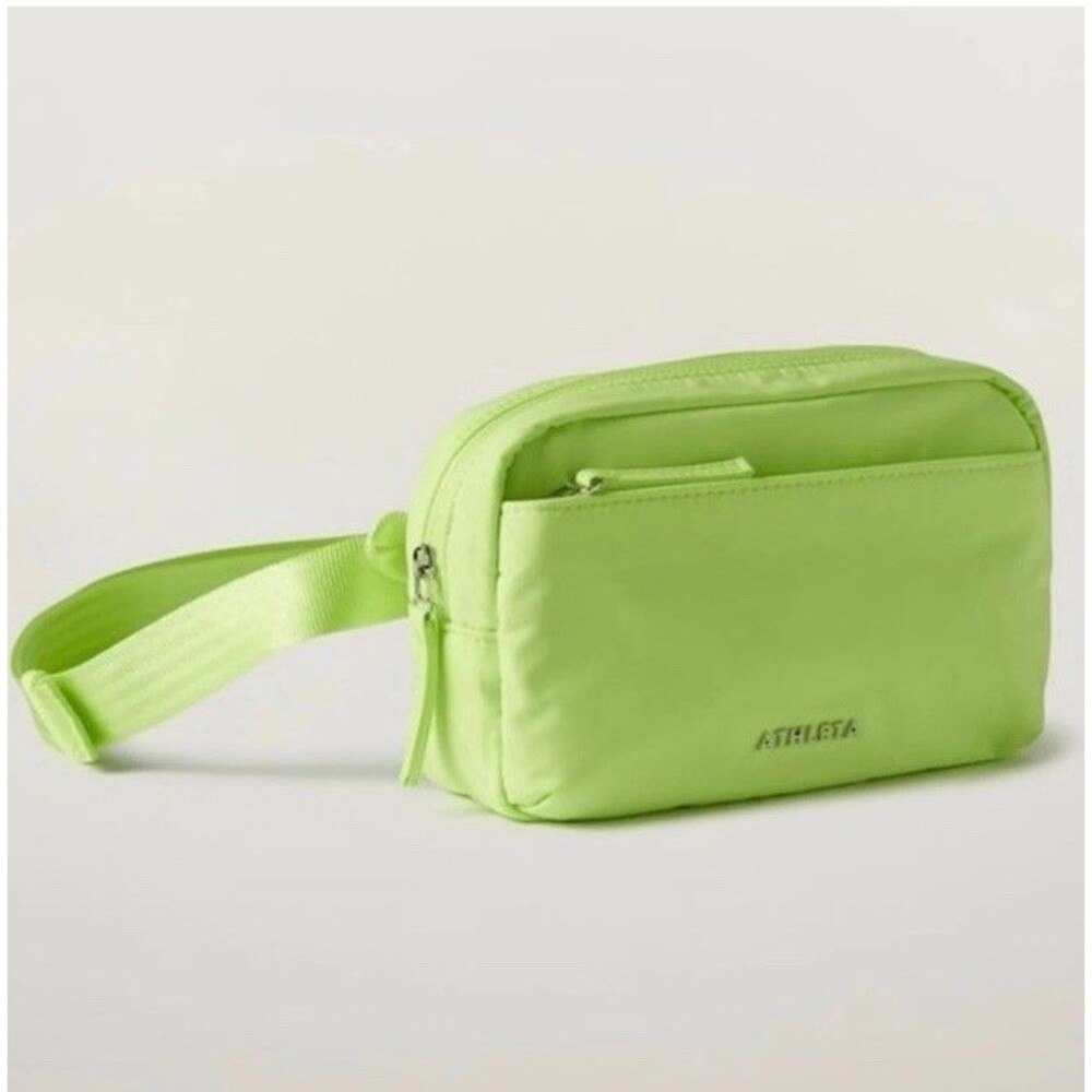 Athleta All About Crossbody Belt Bag Lime Green Power Of She Running Walking Gym - Picture 4 of 9